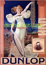 DUNLOP PNEUS de vélo usines d'Argenteuil  - 1900 - A3  plastifiée