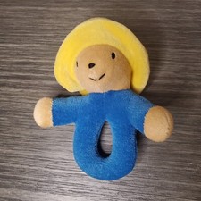 EDEN BABY PADDINGTON BEAR PLUSH Blue RATTLE 6" Infant Sensory Toy