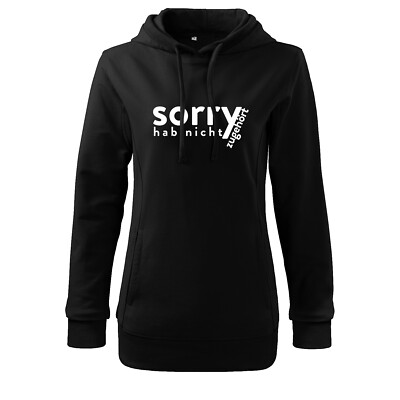 Premium Damen Frauen Hoodie Kappuzenpullover Sweatshirt sorry hab .. NEU S-XXL