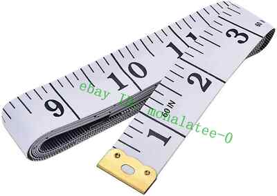 Soft Tape Measure Double Scale Body Sewing Flexible , Side 60-inch（White）