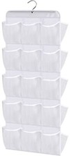 30 Pockets Dual Sided Hanging Baby Shoe Organizer for Closet with White