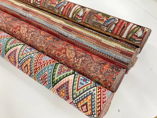 Heavy Tapestry  Fabric Multicoloured Curtain Upholstery Material