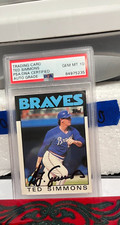 Braves 1986 TOPPS #102T Ted Simmons SIGNED AUTO CARD PSA AUTHENTIC GEM MT 10