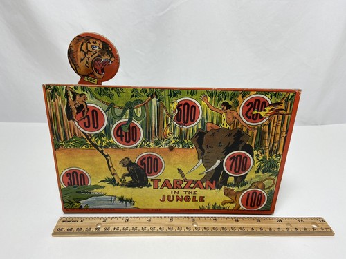 Antique Toy Tarzan In The Jungle Electric Target Game with Original Box 1935 - Picture 5 of 12