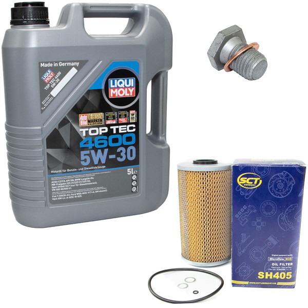 MotoröL Set 5W-30 5 Liter + ÖLfilter SH 405 + Schraube FüR BMW 3Er 5Er E34 E36-image