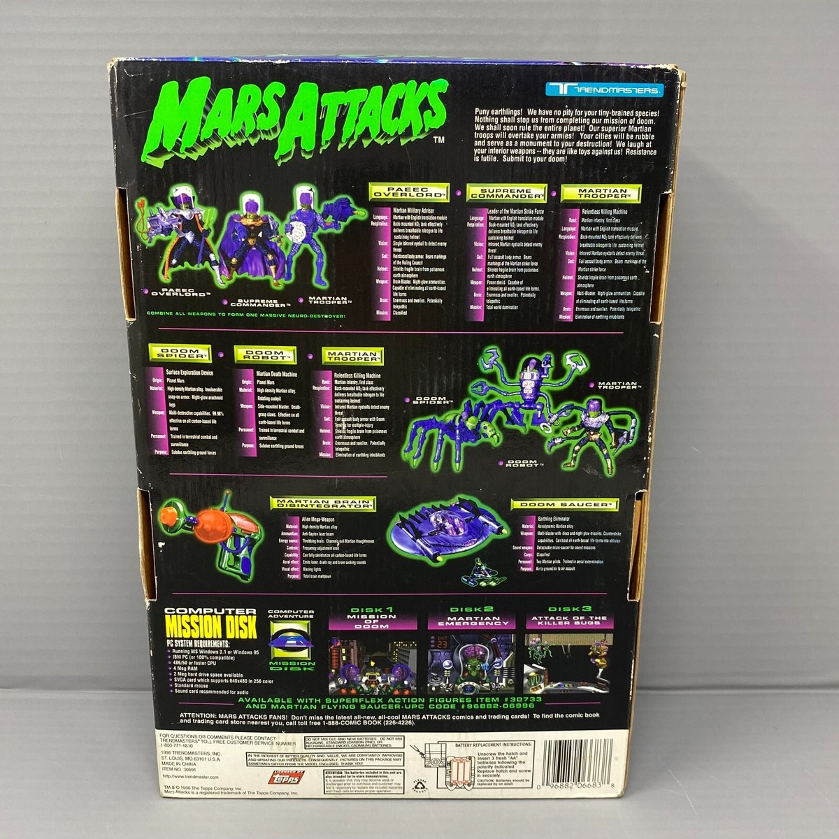 Trendmasters 1996 Mars Attacks Martian Supreme Commander Action