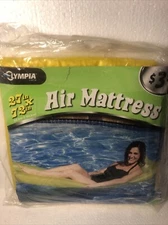 VTG Y2K Olympia Swim Vinyl Air Mattress Pool Float 27”x72” Yellow Raft NEW