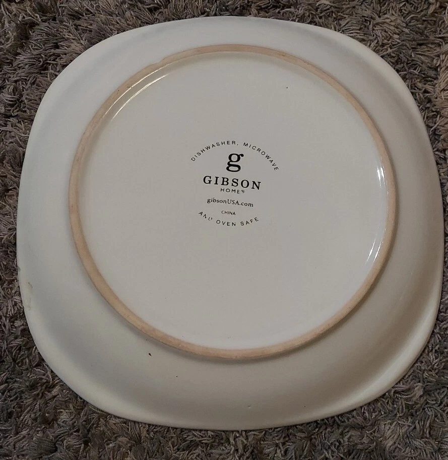 4 Gibson Home Square Salad Plates 8” Dark Gray - Image 2 of 2