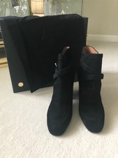 Laurence Dacade Paris Ankle Bootie Black Suede 4" Ht 9.5m $499