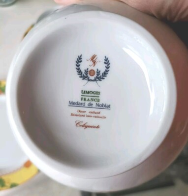 Limoges France Medard De Noblat Yellow & Green Coloquinte