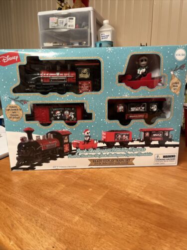 Disney Nightmare Before Christmas Jack Skellington Holiday Express Train Set New - 第 1/2 張圖片