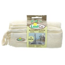Image of Loofco | Kitchen Cloth 2 Pack - Unbleached Cotton 20x30cm | 3 x 2 pack