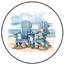 BEACH CHAIRS ENVELOPE SEALS LABELS STICKERS PARTY FAVORS