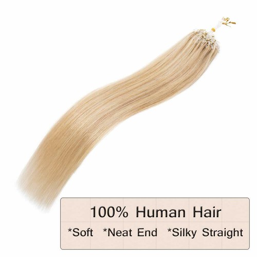 Micro Ring Beads Loop Tip Human Hair Extensions Silicone Micro Link Russian Hair - Picture 70 of 70