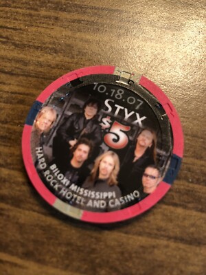 $5 hard rock styx 2007 biloxi,mississippi  casino chip obsolete rare