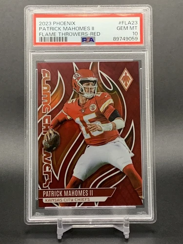 2023 Panini Phoenix Patrick Mahomes Flame Throwers Red /199 PSA 10 Jersey Match