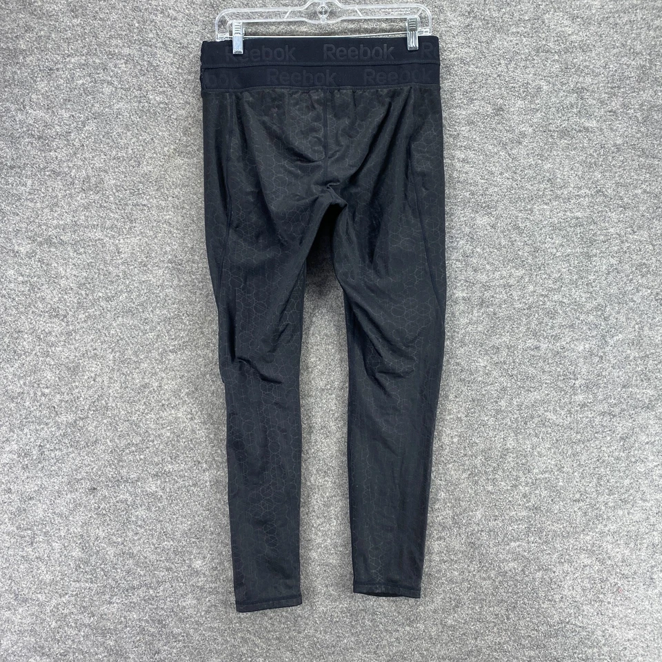 Leggings Reebok Mujer L Grandes Negros Tirar Alto Capri Cintura Elástica Ajustados Foto 2 de 4