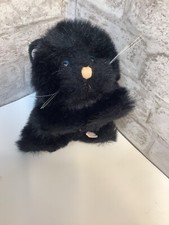 Vintage Gund Plush Snowflake Black Cat Rattle 1980 Rare Stuffed Animal 11" HTF