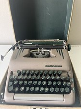 VTG 1950s Smith Corona Silent Typewriter w/ Original Case Portable Green keys thumbnail