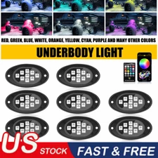 8X RGB LED Pods Rock Light Kit Underbody Glow Neon Lamp Bluetooth Music Control