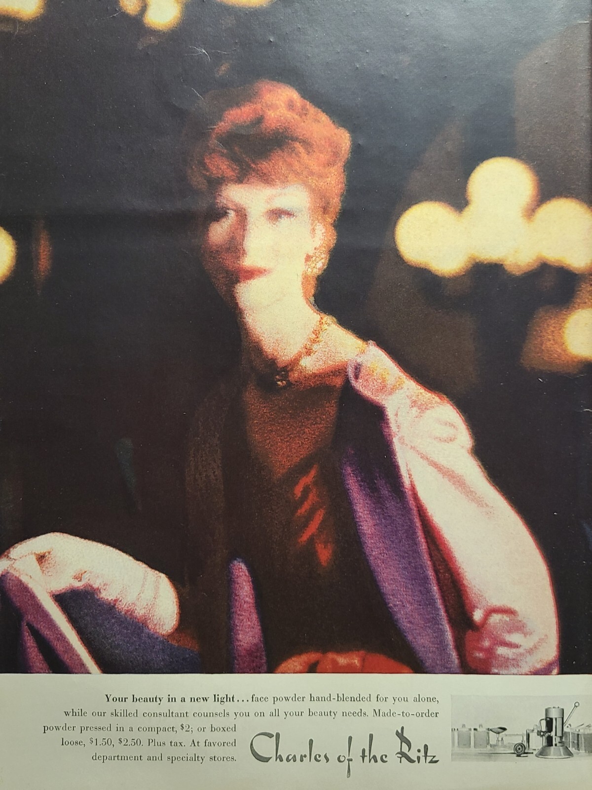 Charles of the Ritz Beauty Powder Makeup *See Description* Vintage Print Ad 1958