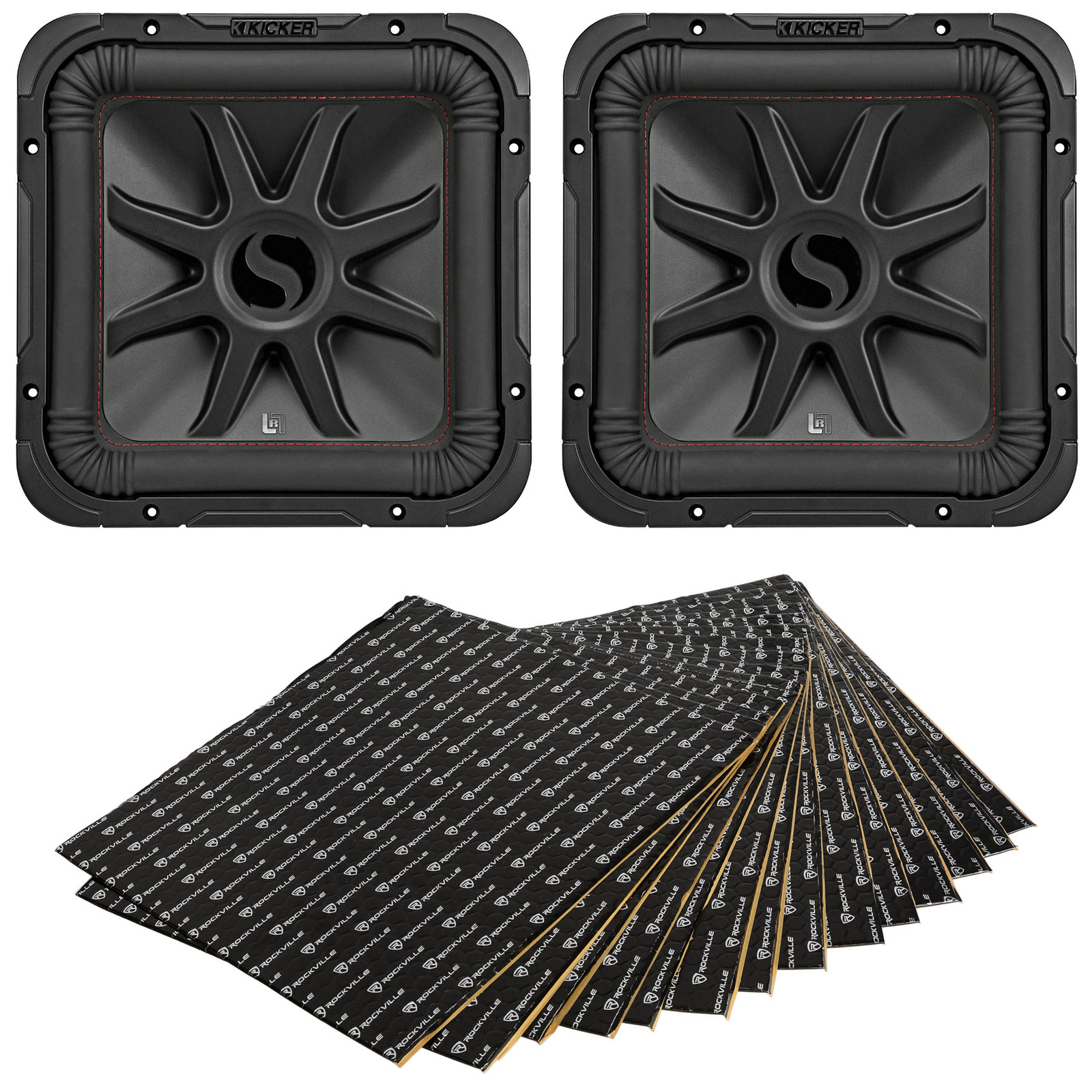 2 KICKER 45L7R124 12 автомобильных сабвуферов L7R мощностью 1200 Вт Комплект для подавления звуковой вибрации 72890₽