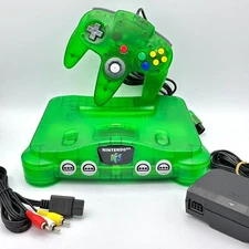 NEW Nintendo 64 N64 Limited Clear Jungle Green Console System Bundle Funtastic