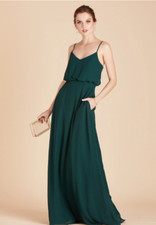 Birdy Grey Womens Emerald Gwennie Dress Chiffon Bridesmaid Gown Medium