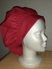 Red Medical Surgical Bouffant Scrub Hat SIZE Large