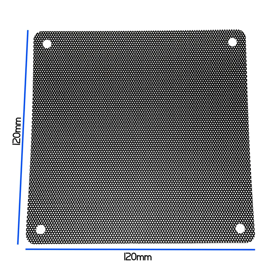 Silverbead Staubfilter für PC Lüfter 120x120mm, PVC Dust Filter 10er Set Schwarz - Bild 3 von 4