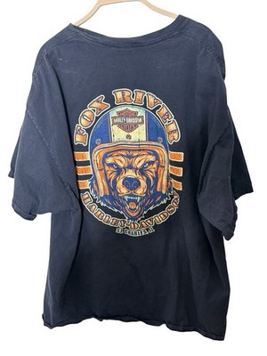 Harley Davidson Fox River St Charles Chicago Bears Graphic t-shirt size 3x