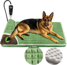 Large Heated Dog Bed 40X27X2 In,Equipped with MET/UL Dual Certified Heating Pad