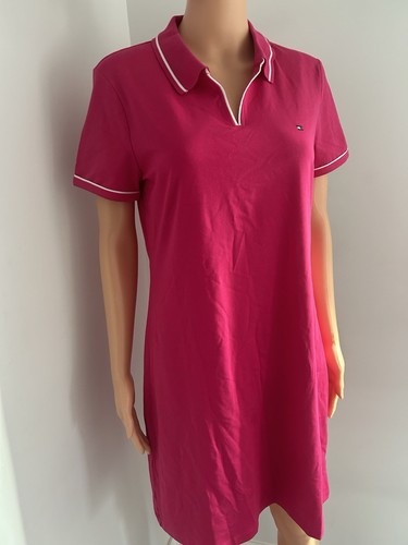 Tommy Hilfiger Womens Red Short Sleeve Polo Shirt Dress Size M - Picture 2 of 6
