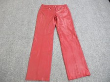 VINTAGE Wilsons Leather Maxima Pants Womens 12 Red Leather Straight Biker 90s