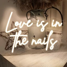 Love is in The Nails Neon Sign Spa Beauty Room Brows Lashed Salon 40 CM C