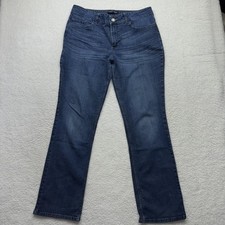 Riders By Lee Jeans Womens 16 Long Blue Mid Rise Straight Leg Stretch Denim