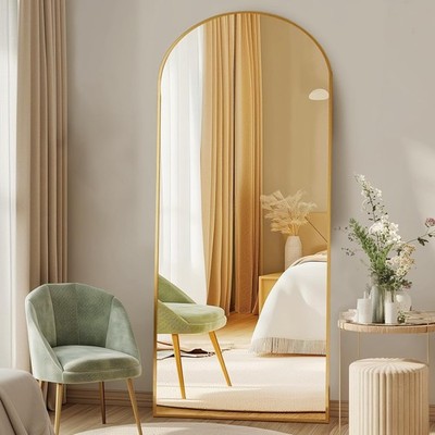 64''x21'' Arched Full Length Floor Mirror, Full Body Mirror with Stand, Shatterpro