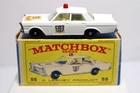 Vintage Lesney Matchbox #55 Ford Galaxie Police Car NMIB White