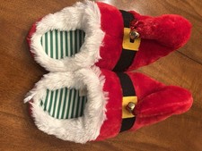 Dan Dee Fluffy Soft Cushy Santa Elf House Shoes Slippers Womens Size S 5-8