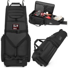 Catchers Gear Bag with Wheels, Rolling Baseball Softball Bag for 4 Bats, Po...