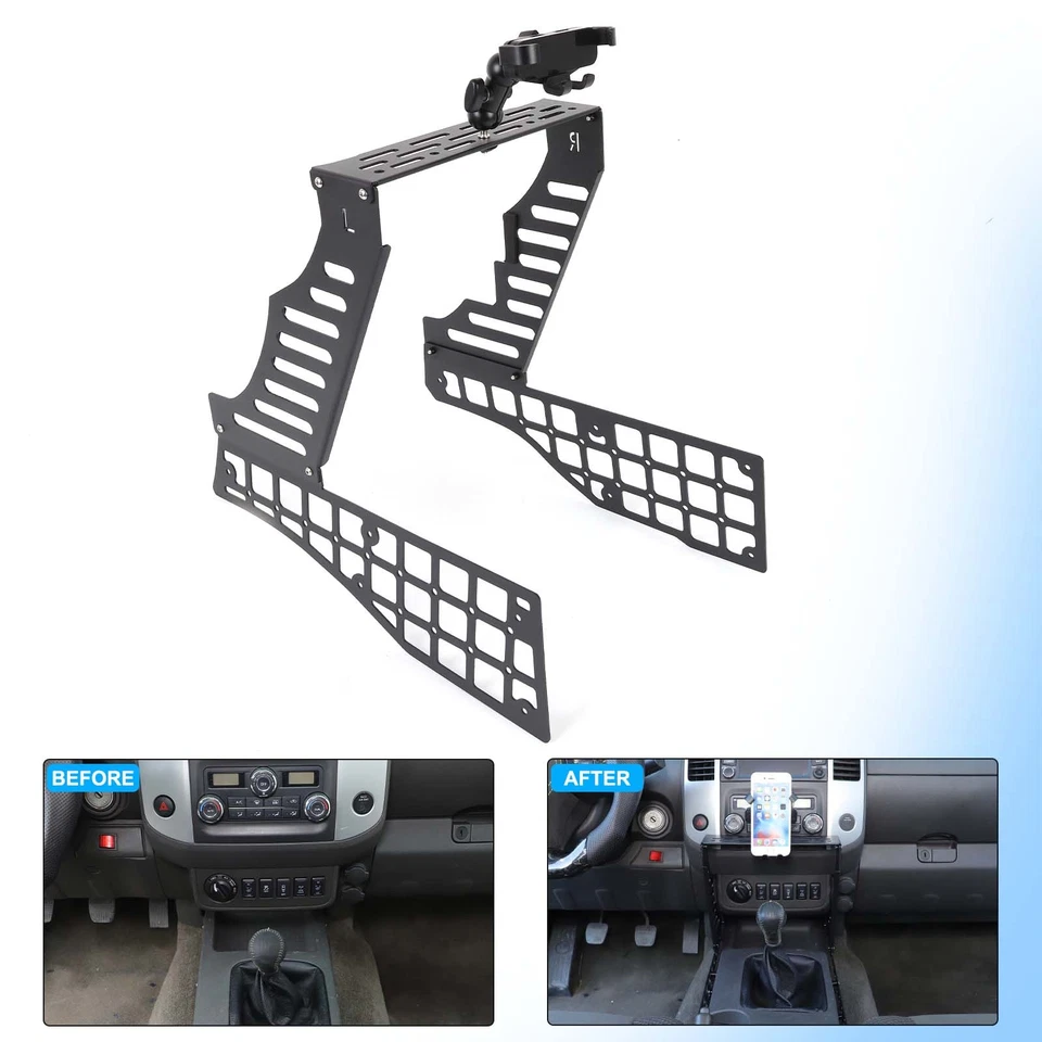 Soporte para teléfono móvil con panel MOLLE para consola central apto para Nissan Frontier 2009-2017 Foto 3 de 4
