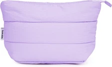 Narwey Small Makeup Bag for Travel Women Girl, Puffer Cosmetic Purple 