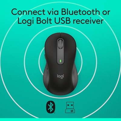 Logitech Signature M650 L Full Size Wireless Mouse - for Large Sized Hands, 2