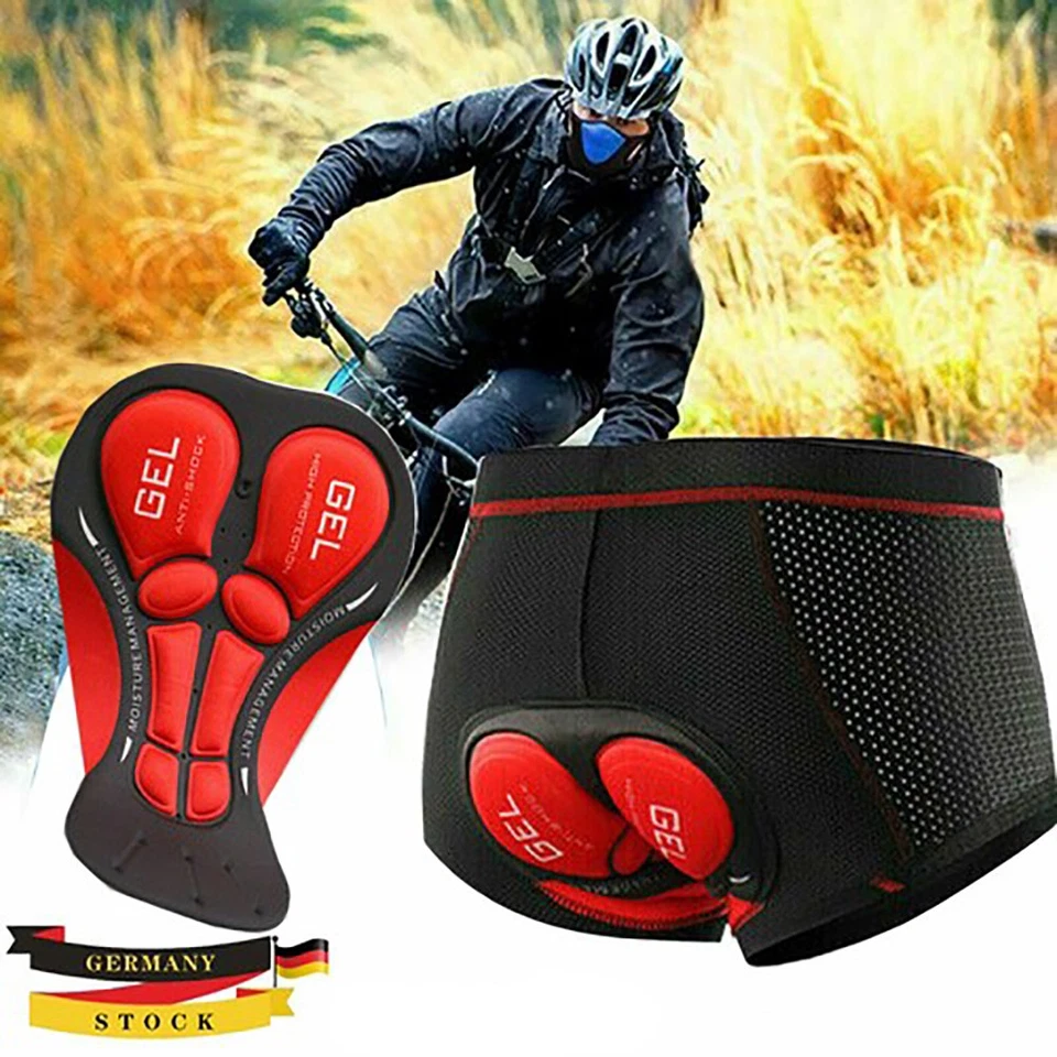 Herren Radhose Slips 5D Gepolsterte Mountainbike Fahrrad Unterhose Unterhose DHL - Bild 1 von 4