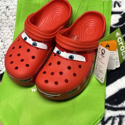 Crocs lightning mcqueen light up 7 Men s - 9 Women s Limited Edition  