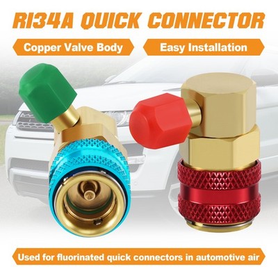 2Pcs R134A Quick Connector Adapter Coupler Auto AC Manifold Gauge Low/High HVAC