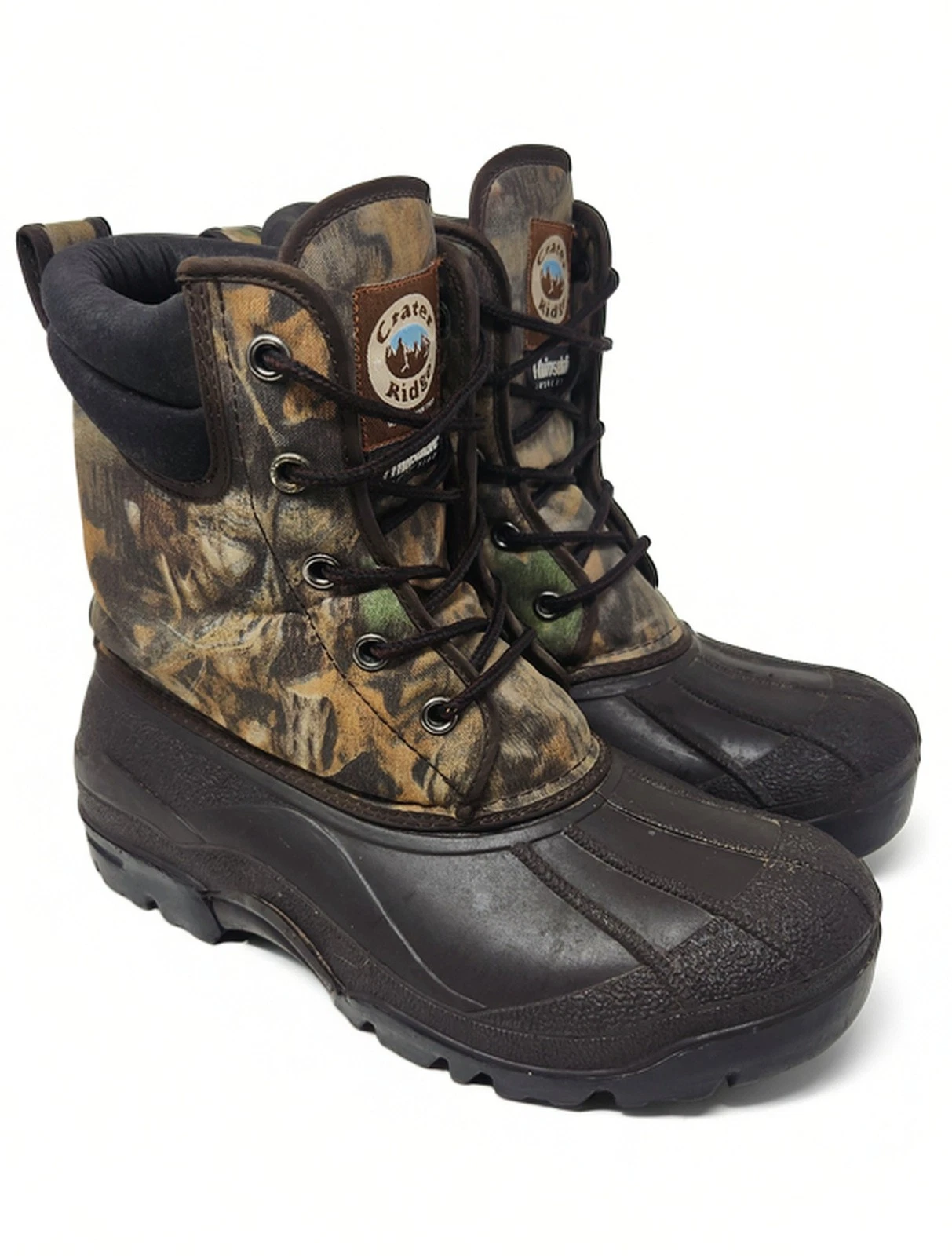 Crater Ridge Size 8 Camouflage Thinsulate Insulated Winter Boots Waterproof