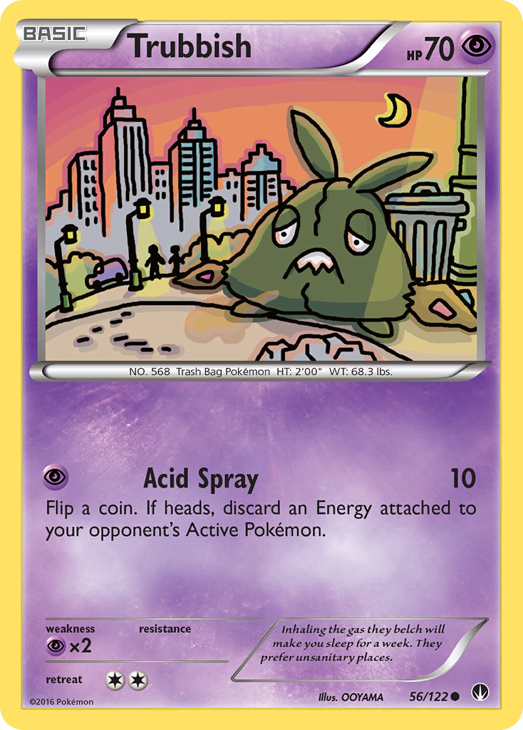 Trubbish 56/122 C BREAKpoint Pokemon Reverse Holo LP