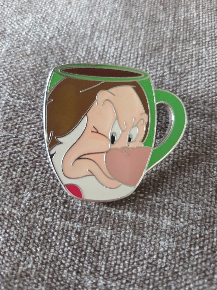 Disney Pin Spotlight Coffee Cup Mug Collection BAH! Grumpy RARE Limited Edition