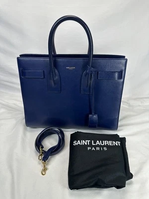 SAINT LAURENT ネイビーレザートートバッグ SAINT LAURENT ネイビー 